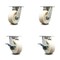 Service Caster 5 Inch Kingpinless Nylon Wheel Swivel Caster Set with 2 Brakes SCC-KP30S520-NYR-2-SLB-2 - alternate 1